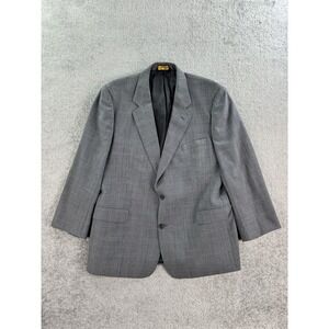 Brooks Brothers Suit Jacket 46 R Gray Wool Glen Plaid Brooksease Luxury Designer